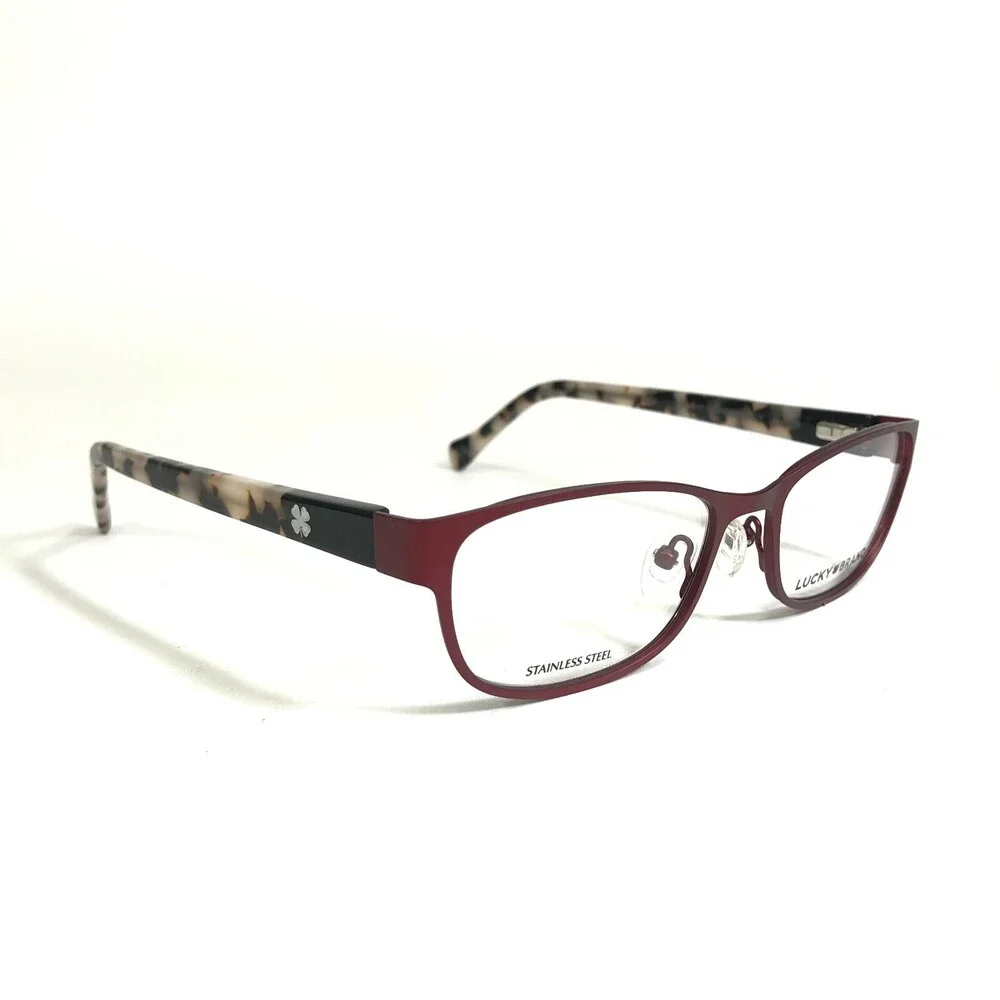 Lucky Brand Eyeglasses Frames D121 BURGUNDY BLACK Rectangular Full Rim 51-17-140